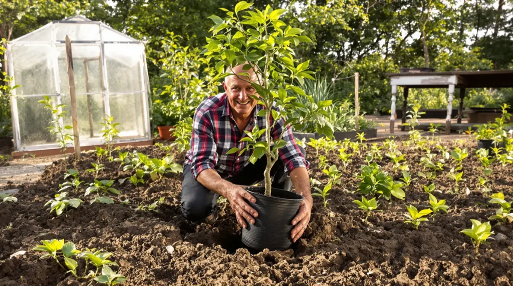 Je suis ravi d'avoir un jardin, surtout pour les arbres fruitiers qui étaient sur mon balcon
