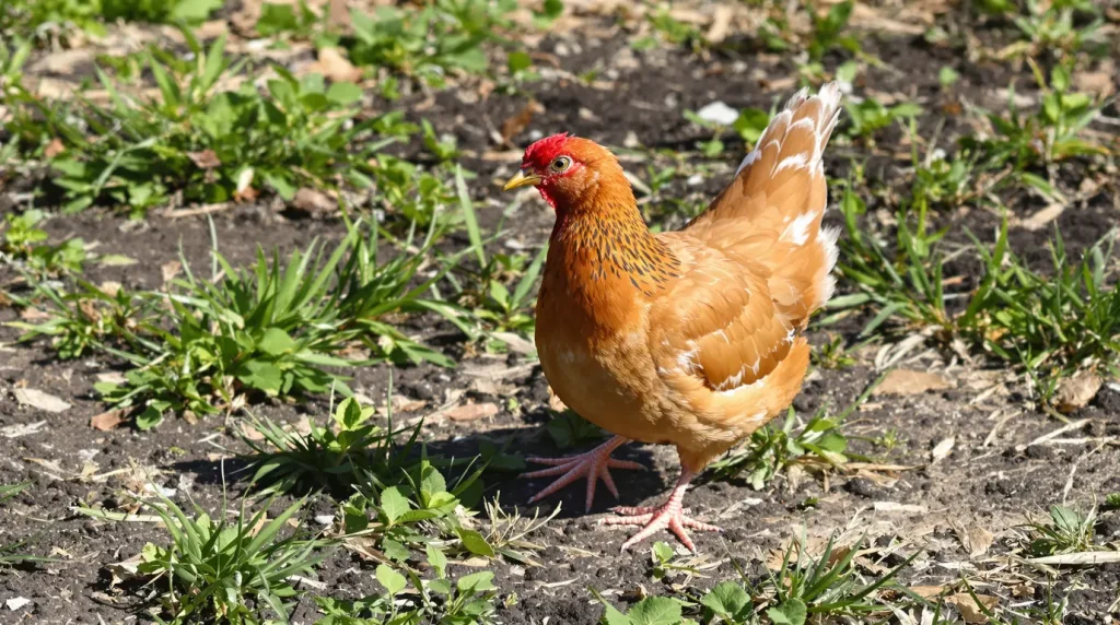 Lâcher ses poules sous les fruitiers en avril est une excellente idée, sauf si le résidu bleu traîne encore au sol